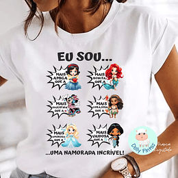 T-shirt e Sweat PRINCESAS Personalizada (Criança e Adulto)