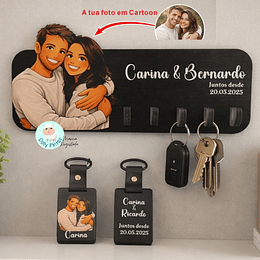 Chaveiro de Parede e Porta-chaves FOTO CARTOON Personalizado (várias opções)