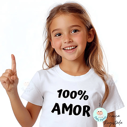 T-shirt 100% AMOR Personalizada  (Criança)