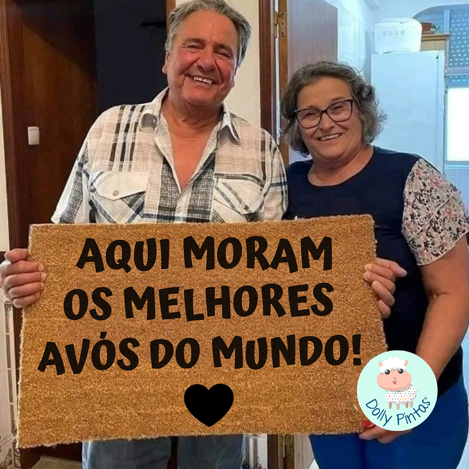 Tapete Entrada AQUI MORAM OS MELHORES AVÓS DO MUNDO Personalizado 1