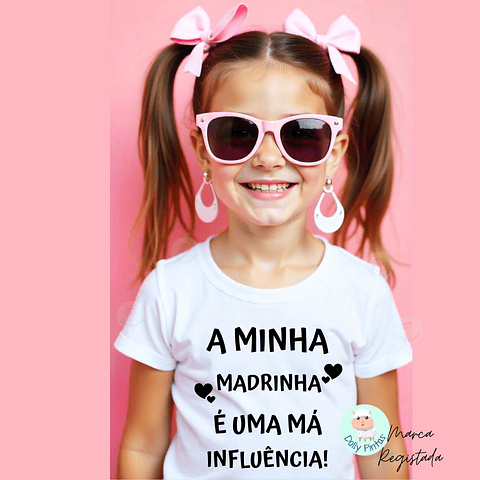T-shirt MÁ INFLUÊNCIA Personalizada (Criança e Adulto)