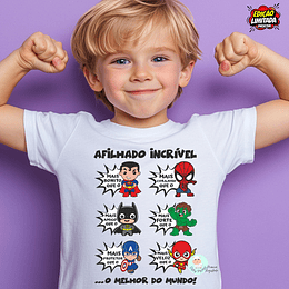 T-shirt SUPER HERÓIS PADRINHO / AFILHADO - Edição Limitada Páscoa (Criança e Adulto)