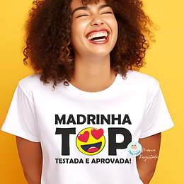 T-shirt MADRINHA TOP EMOJI CORAÇÕES Personalizada  (Adulto)