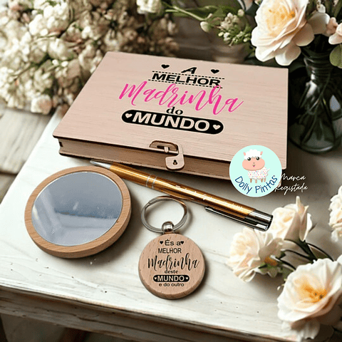 Caixa Presente MELHOR MADRINHA DO MUNDO Personalizada
