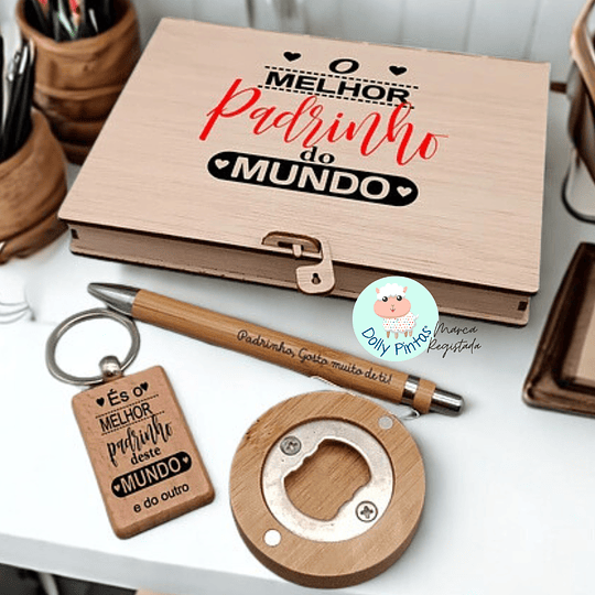 Caixa Presente MELHOR PADRINHO DO MUNDO Personalizada