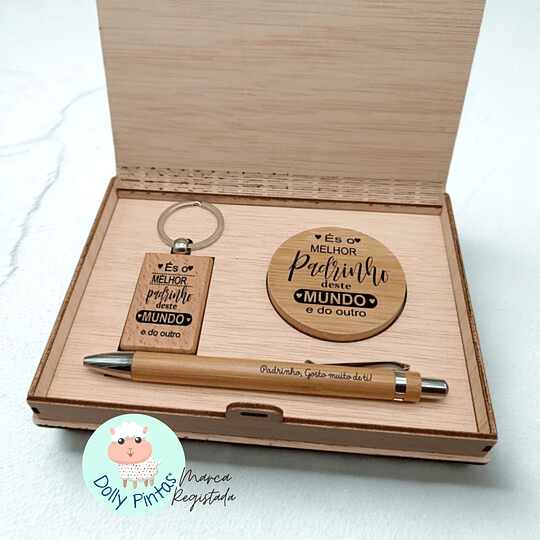 Caixa Presente MELHOR PADRINHO DO MUNDO Personalizada