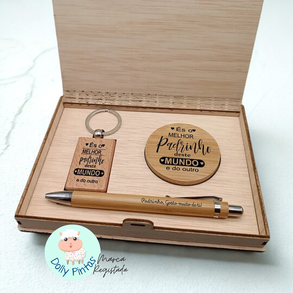 Caixa Presente MELHOR PADRINHO DO MUNDO Personalizada 2