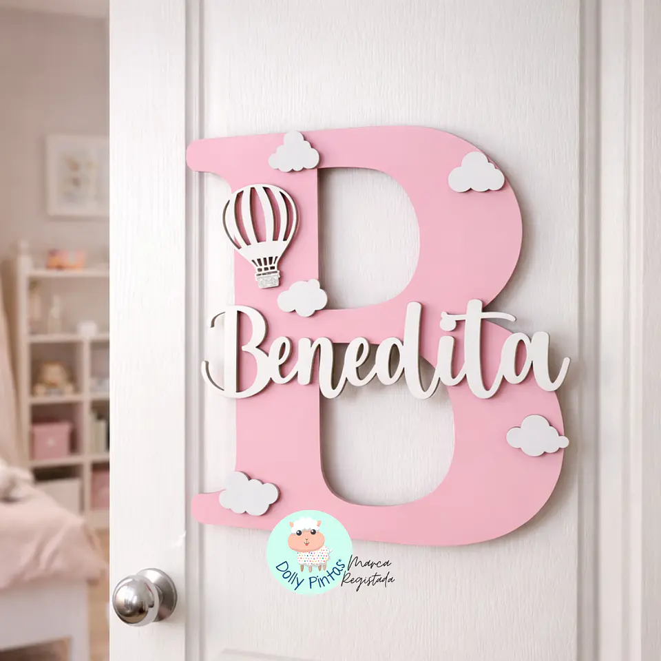 Placa LETRA Quarto Porta Personalizada 2