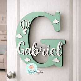 Placa LETRA Quarto Porta Personalizada