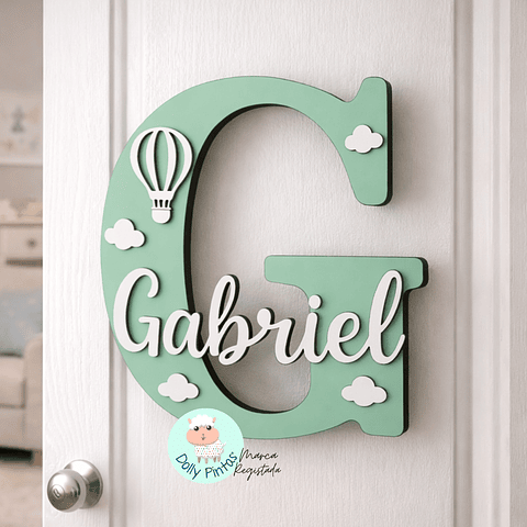 Placa LETRA Quarto Porta Personalizada