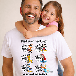 T-shirt PADRINHO PERSONAGENS DIVERTIDAS Personalizada (Adulto)