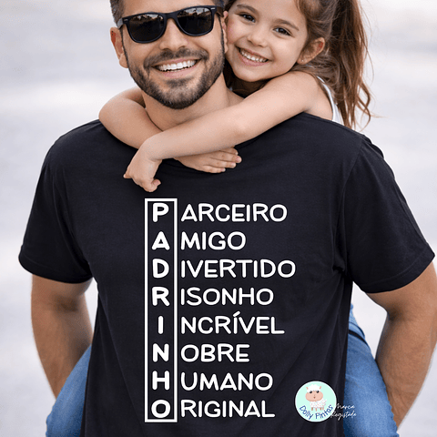 T-shirt PADRINHO SOPA LETRAS Personalizada (Adulto)