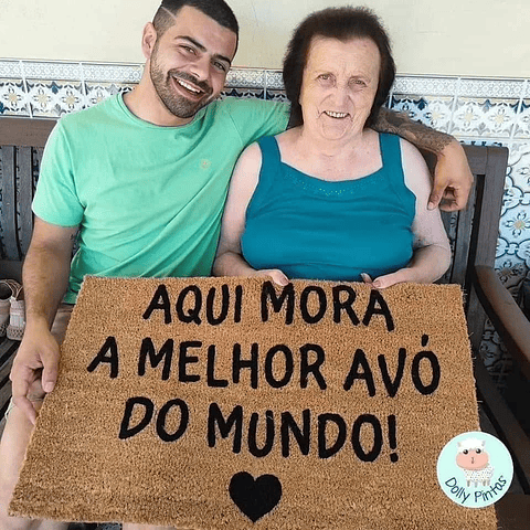 Tapete Entrada "Aqui Mora a Melhor Avó do Mundo" Personalizado