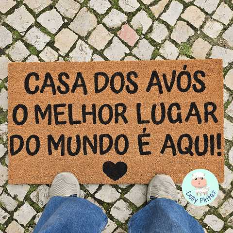 Tapete Entrada "Casa dos Avós, o Melhor Lugar do Mundo é Aqui!" Personalizado