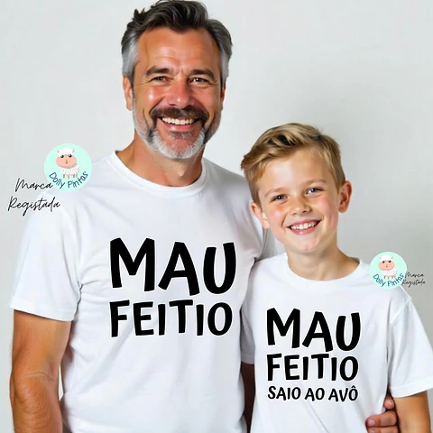 T-shirt "Mau Feitio" Personalizada (criança e adulto)