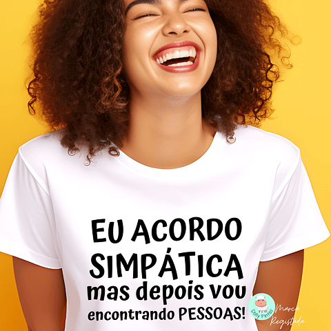 T-shirt "Acordo Simpática/o" Personalizada (adulto)