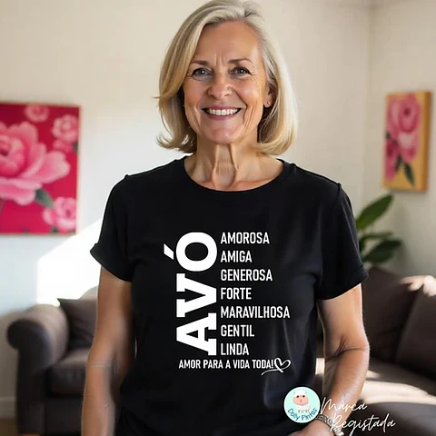 T-shirt "Avó Amor para a Vida Toda" Personalizada (adulto)