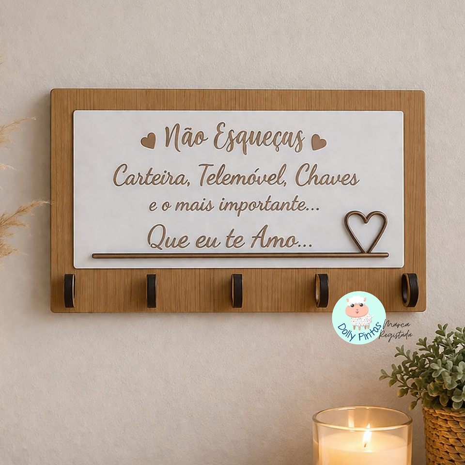 Chaveiro de Parede “Não Esqueças” Personalizado 2