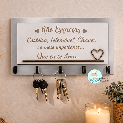 Chaveiro de Parede “Não Esqueças” Personalizado