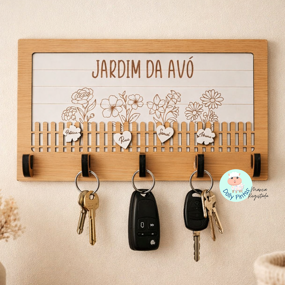 Chaveiro de Parede “Jardim” Personalizado 1
