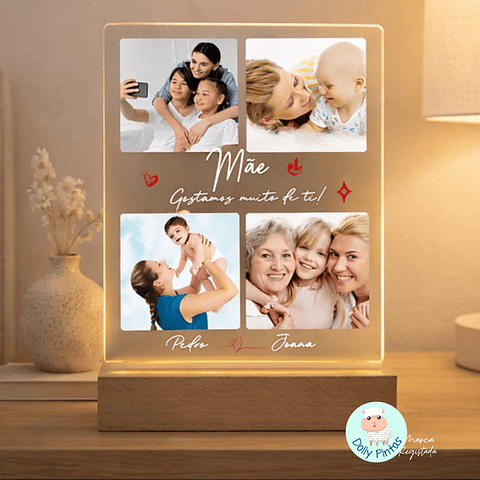 Candeeiro Led "Parentescos" com Fotos Personalizado