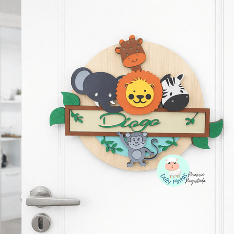 Placa de Quarto "Zoo" Personalizada