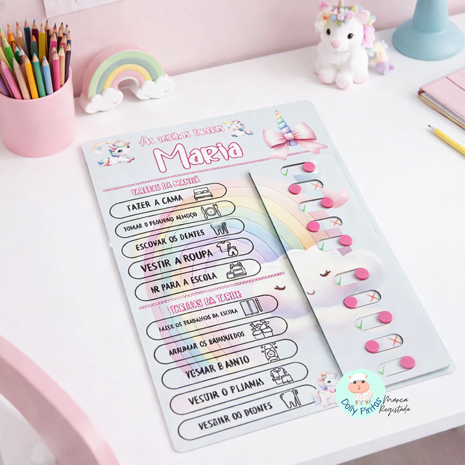 Quadro de Tarefas Diárias Infantil 