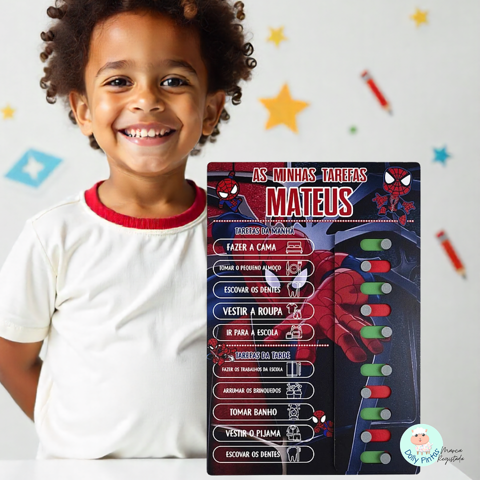 Quadro de Tarefas Diárias Infantil 