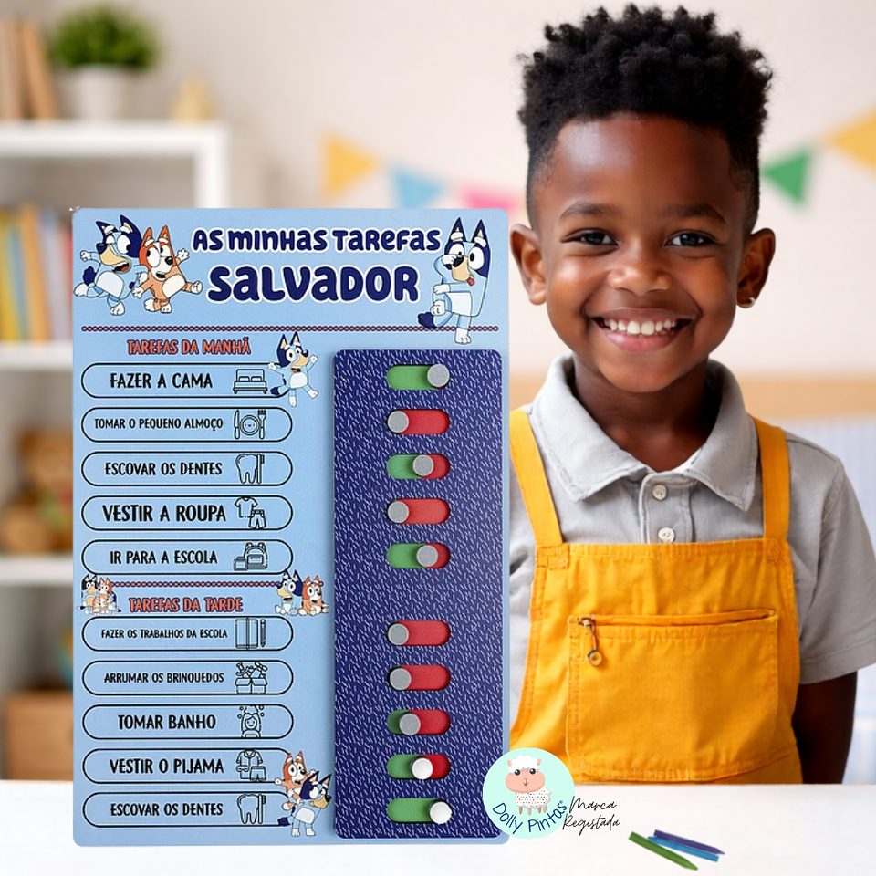 Quadro de Tarefas Diárias Infantil 