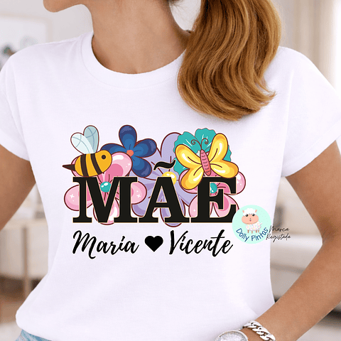 T-shirt "Mãe Jardim de Amor" Personalizada (adulto)