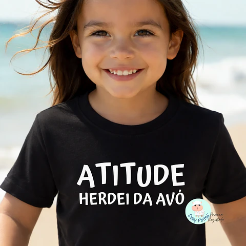 T-shirt "Atitude" Personalizada (criança e adulto)