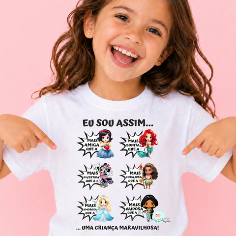 T-shirt "Eu sou assim - Princesas" Personalizada (criança)