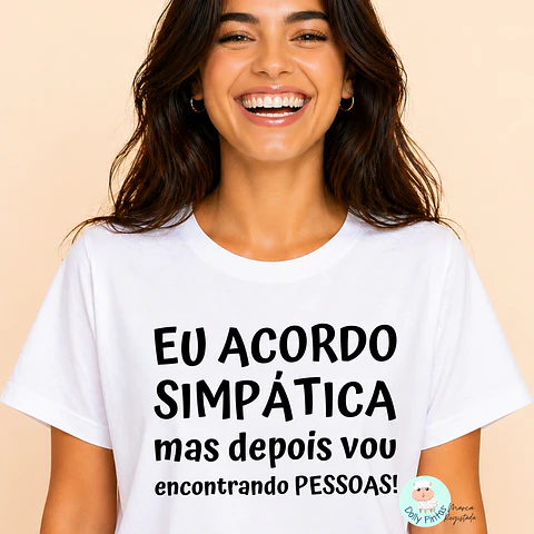T-shirt "Acordo Simpática/o" Personalizada (adulto)