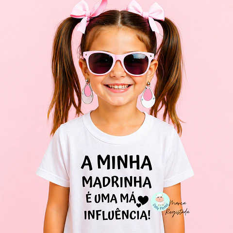 T-shirt "Má Influência" Personalizada (criança e adulto)