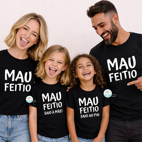 T-shirt "Mau Feitio" Personalizada (criança e adulto)