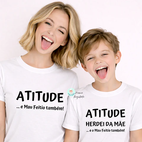 T-shirt "Atitude e Mau Feitio" Personalizada (criança e adulto)