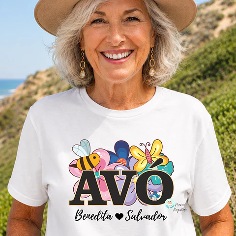 T-shirt "Avó Jardim de Amor" Personalizada (adulto)