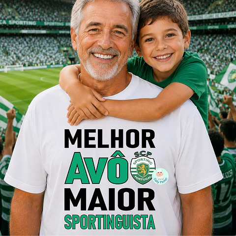 T-shirt "Avô Sportinguista Scp" Personalizada (adulto)