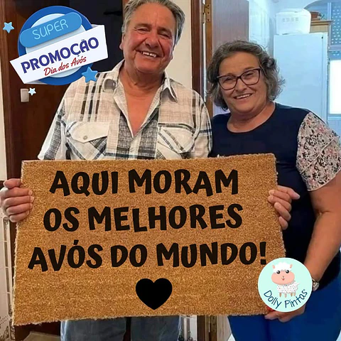 Tapete Entrada "Melhores Avós do Mundo" Personalizado
