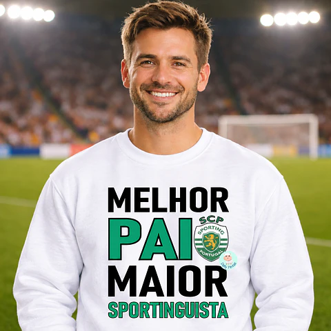 Sweat "Pai Sportinguista Scp" Personalizada (adulto)