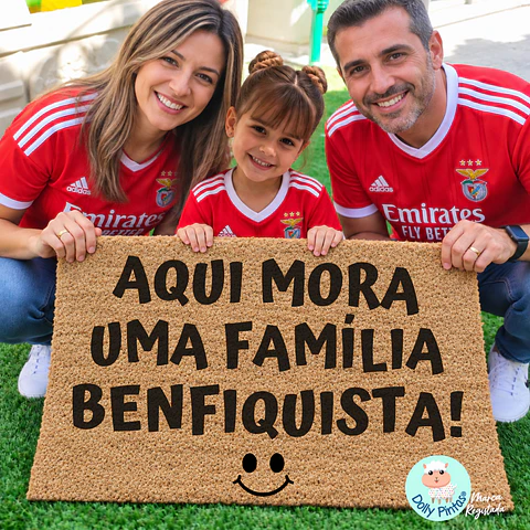 Tapete Entrada "Aqui Mora uma Família Benfiquista!" Personalizado