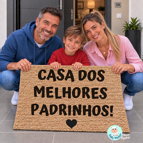 Tapete Entrada "Casa dos Melhores Padrinhos!" Personalizado