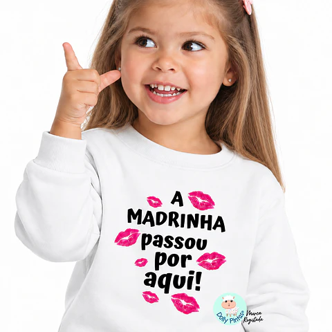 Sweat "Passou por Aqui Beijinhos" Personalizada (criança)