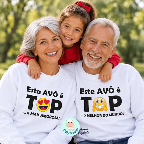 Sweat "Avó e Avô Top" com Emoji Personalizada (adulto)