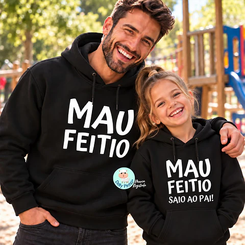 Sweat "Mau Feitio" Personalizada (criança e adulto)