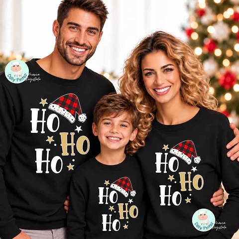 Sweat Natal "Ho Ho Ho" Personalizada (criança e adulto)