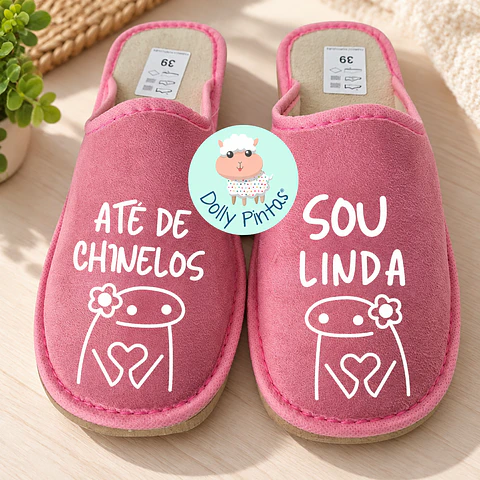 Chinelos "Até de Chinelos Sou Linda Flork"  - Adulto