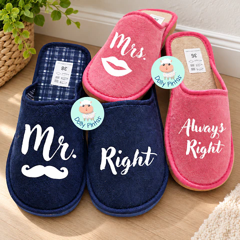 Chinelos "Mr. & Mrs. Right" - Adulto
