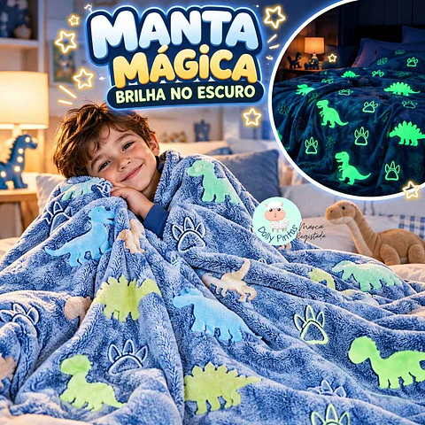 Manta Mágica DINOSSAUROS (brilha no escuro)