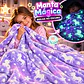 Manta Mágica UNICÓRNIOS E ESTRELAS LILÁS (brilha no escuro) - Miniatura 1